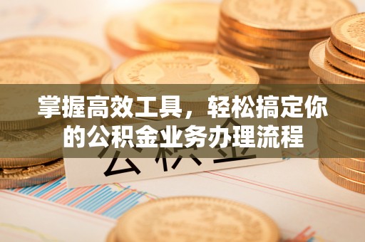 资金掌握高效工具，轻松搞定你的公积金业务办理流程