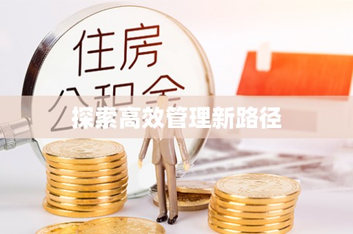 资金探索高效管理新路径