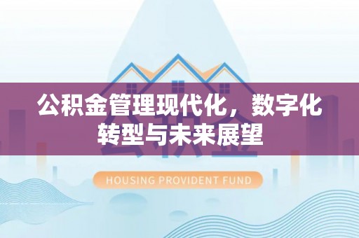 资金公积金管理现代化，数字化转型与未来展望