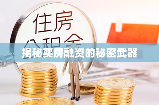 资金揭秘买房融资的秘密武器