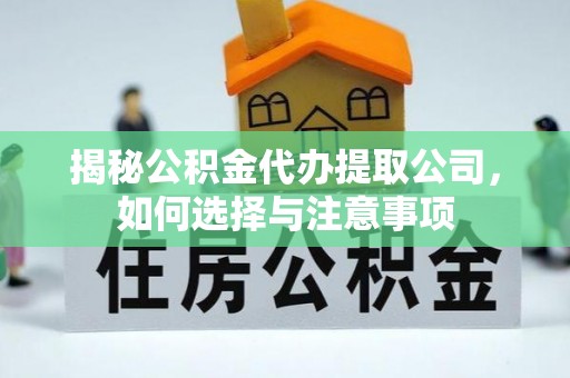 资金揭秘公积金代办提取公司，如何选择与注意事项