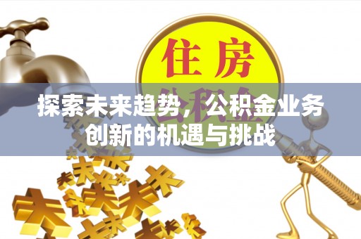 资金探索未来趋势，公积金业务创新的机遇与挑战